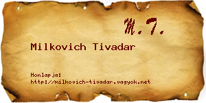 Milkovich Tivadar névjegykártya