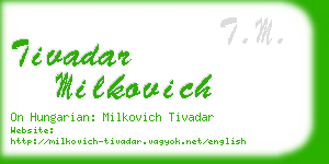 tivadar milkovich business card